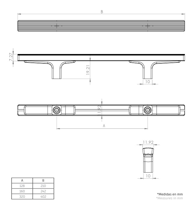 POIGNEE ALUMINIUM CROSSTONE 